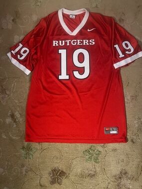Nike Red Rutgers #19 Team Football Jersey